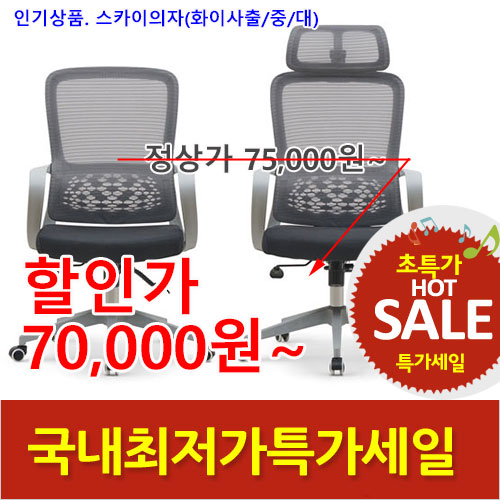 2025년12월16일까지(전화주문만가능)(HD)스카이의자(화이트사출)중/대